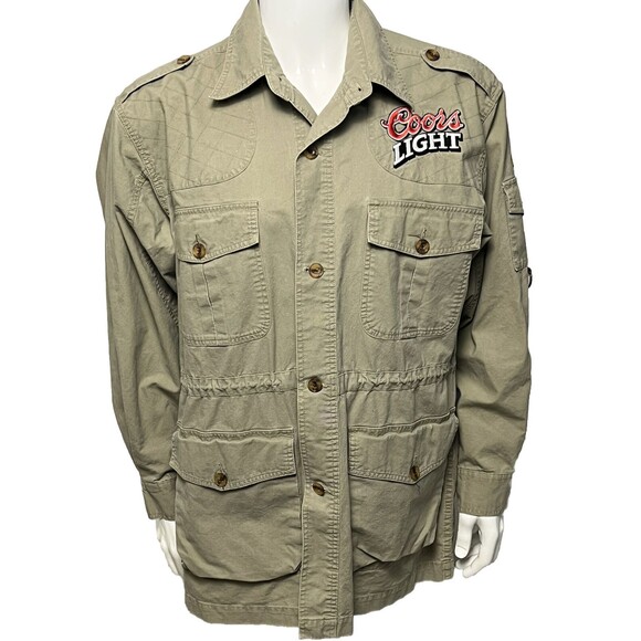 Cabela's Other - CABELAS Jacket Bush Field Chore Hunting Safari 100% Cotton COORS LIGHT Men Large